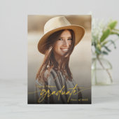 Invitation En Aluminium Photo d'une fête d'études élégante moderne (Debout devant)