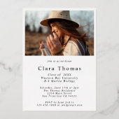 Invitation En Aluminium Photo d'une fête d'études élégante moderne (Verso)