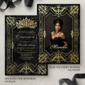 Invitation En Aluminium Photo Elégante Couronne Noire Tiara Royal Quincean
