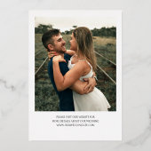 Invitation En Aluminium Photo Enregistrer La Date Mariage Moderne | Or rée (Verso)