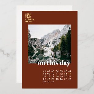 Invitation En Aluminium Photo et calendrier   Typographie simple Enregistr