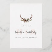 Invitation En Aluminium Photo et calendrier | Typographie simple Enregistr (Verso)