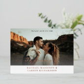 Invitation En Aluminium Photo et calligraphie 3BF Mod Mariage horizontal (Debout devant)