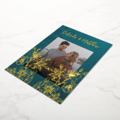 Invitation En Aluminium Photo Floral Line Art Gold Mariage (Rotation)