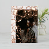 Invitation En Aluminium Photo florale moderne Mariage élégant Enregistrer (Debout devant)