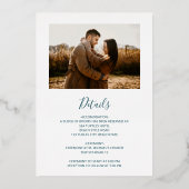 Invitation En Aluminium PHOTO Gold Turtles Teal Ink Wedding   (Verso)
