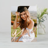 Invitation En Aluminium Photo Grad manuscrite Script Graduation huile (Debout devant)