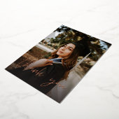 Invitation En Aluminium Photo Graduation Casquette Chalkboard V Merci DARK (Rotation)