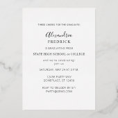 Invitation En Aluminium Photo instantanée Vertical White 2 Graduation Part (Verso)