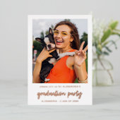 Invitation En Aluminium Photo instantanée Vertical White 2 Graduation Part (Debout devant)