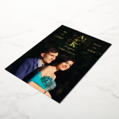 Invitation En Aluminium Photo Luxury Real Golden Fancy Calligraphy (Rotation)