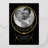 Invitation En Aluminium Photo mariage d'inspiration bijouterie or (Recto)