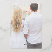 Invitation En Aluminium Photo Mariage Élégant Romantique Foil Invita (Verso)