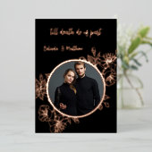Invitation En Aluminium Photo Mariage Goth (Debout devant)
