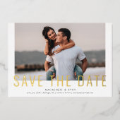 Invitation En Aluminium Photo minimale pour save the date (Recto)