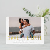 Invitation En Aluminium Photo minimale pour save the date (Debout devant)