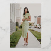 Invitation En Aluminium Photo Modern Arch Graduate Script Graduate Party (Verso)