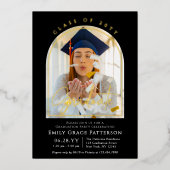 Invitation En Aluminium Photo Modern Arch Graduate Script Graduate Party (Recto)