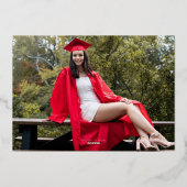 Invitation En Aluminium Photo Modern Arch Graduate Script Graduate Party (Verso)