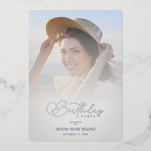 Invitation En Aluminium Photo Modern Transparency Overlay Vellum Effect (Recto)