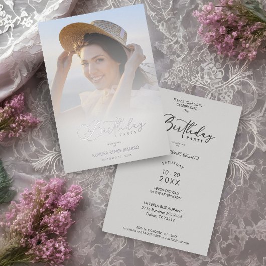 Invitation En Aluminium Photo Modern Transparency Overlay Vellum Effect