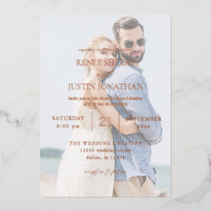 Invitation En Aluminium Photo moderne 5 Mariage vertical