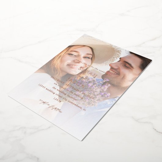 Invitation En Aluminium Photo moderne 7 Mariage vertical (Rotation)