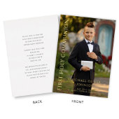 Invitation En Aluminium Photo moderne Boy First Holy Communion Gold