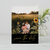 Invitation En Aluminium Photo moderne chic Vertical Enregistrer la date (Debout devant)