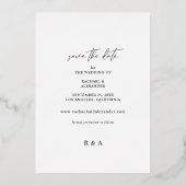 Invitation En Aluminium Photo moderne chic Vertical Enregistrer la date (Verso)