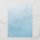 Invitation En Aluminium Photo moderne en argent bleu 16e anniversaire (Verso)