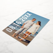 Invitation En Aluminium Photo Moderne Enregistrer La Date (Rotation)