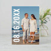 Invitation En Aluminium Photo Moderne Enregistrer La Date (Debout devant)