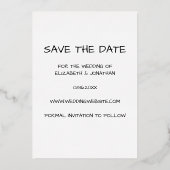 Invitation En Aluminium Photo Moderne Enregistrer La Date (Verso)