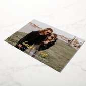 Invitation En Aluminium Photo Moderne Enregistrer La Date Bold Foil Noms (Rotation)