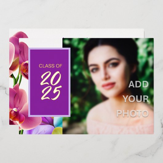 Invitation En Aluminium Photo Moderne et élégante (Recto/Verso)