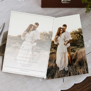 Invitation En Aluminium Photo moderne et superposition Mariage Foil Invita