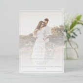 Invitation En Aluminium Photo moderne et superposition Mariage Foil Invita (Debout devant)