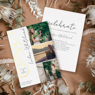 Invitation En Aluminium Photo Moderne Fond Blanc
