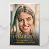 Invitation En Aluminium Photo moderne Gold Graduation Party (Recto)