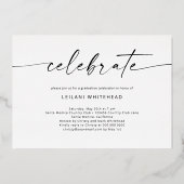 Invitation En Aluminium Photo moderne Lettré main noir (Verso)