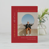 Invitation En Aluminium Photo moderne pour diplômés (Debout devant)