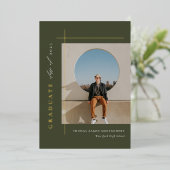 Invitation En Aluminium Photo moderne pour diplômés (Debout devant)