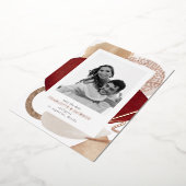 Invitation En Aluminium Photo Moderne Rose Gold Foil Enregistrer la date (Rotation)