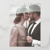 Invitation En Aluminium Photo Moderne Vertical 4 Mariage (Verso)
