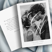 Invitation En Aluminium Photo-Monogramme, Rose-Gold-Foil, MERCI !