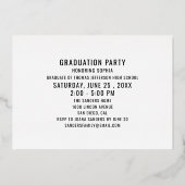 Invitation En Aluminium Photo of Graduation with Metallic relief (Verso)