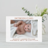 Invitation En Aluminium Photo personnalisée Nouveau-né Simple mignonne Bon (Debout devant)