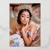 Invitation En Aluminium Photo Quinceañera Bohemian Real Gold Foil (Verso)