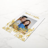 Invitation En Aluminium Photo Red Gold Mariage chinois (Rotation)